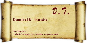 Dominik Tünde névjegykártya